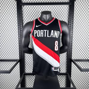 New arrivals 2023 Season Portland Trail Blazers Away Black #8 Deni Avdija Jersey - Image 1
