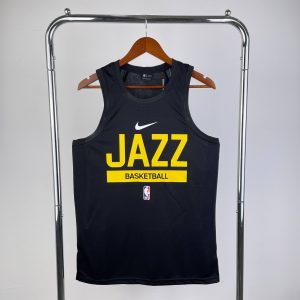 2023 Season Utah Jazz Black Player Training Tank Top - Image 1