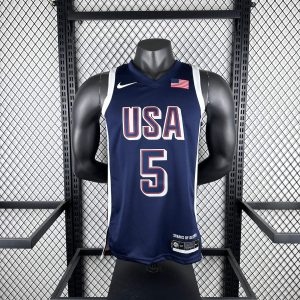 2024 Olympics USA Navy Blue #5 Anthony Edwards Jersey - Image 1
