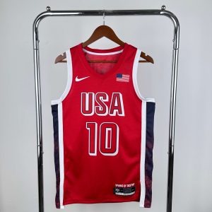2024 Olympics USA Red #10 Jayson Tatum Jersey - Image 1