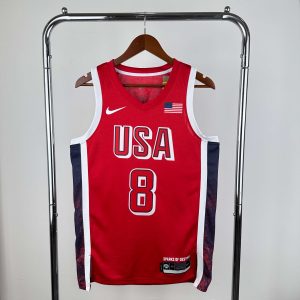 2024 Olympics USA Red #8 Kawhi Leonard Jersey - Image 1
