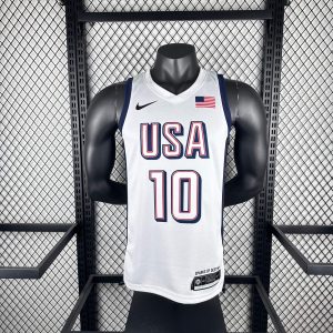 2024 Olympics USA White #10 Jayson Tatum Jersey - Image 1