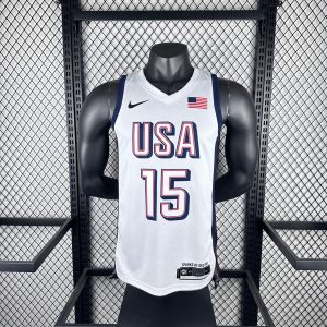 2024 Olympics USA White #15 Devin Booker Jersey - Image 1