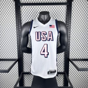 2024 Olympics USA White #4 Stephen Curry Jersey - Image 1