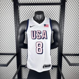 2024 Olympics USA White #8 Kawhi Leonard Jersey - Image 1