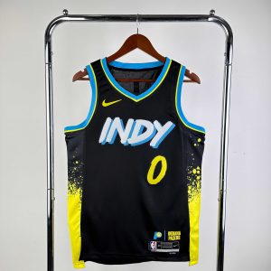 2024 Season Indiana Pacers City Edition #0 Tyrese Haliburton Jersey - Image 1