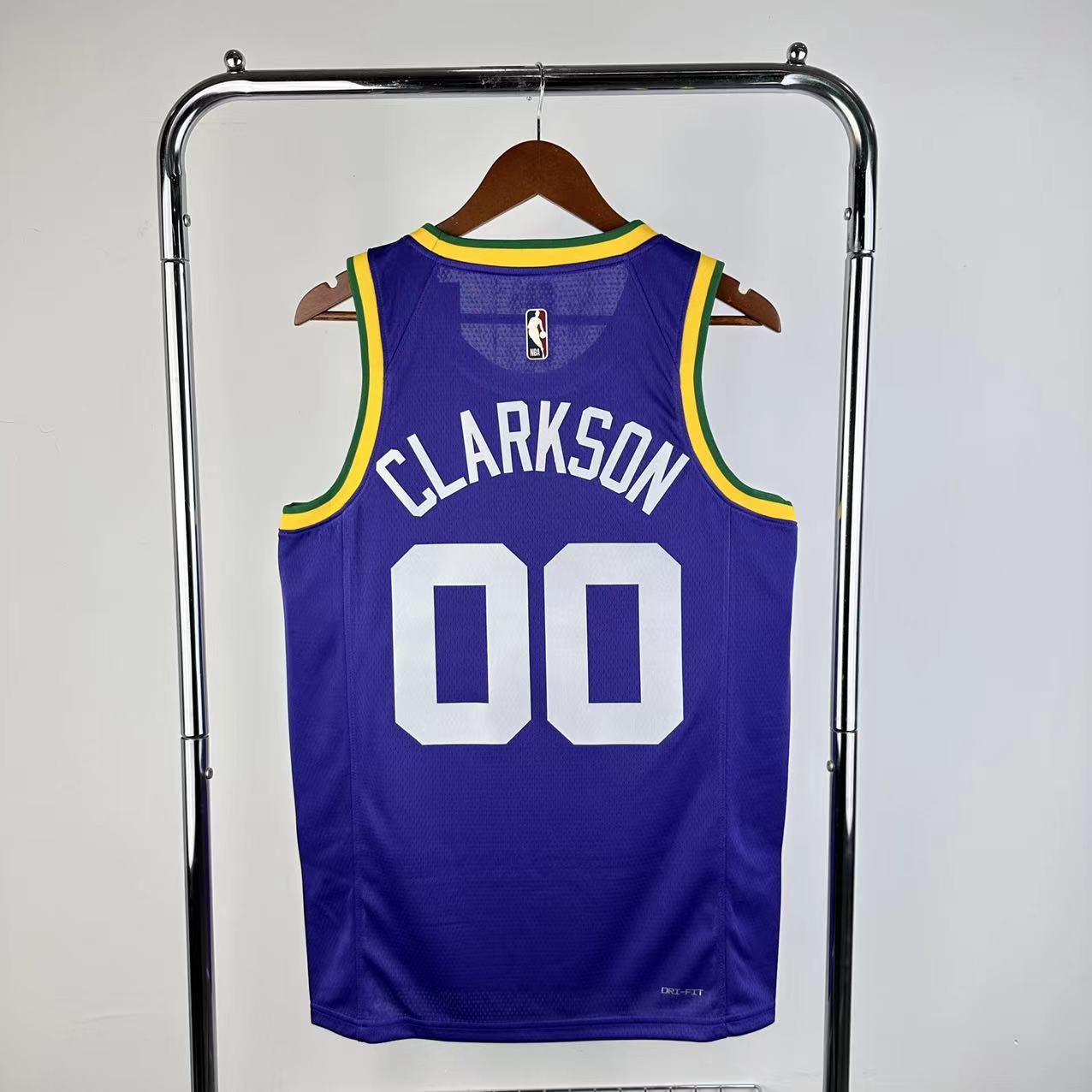 2024 season utah jazz retro #00 jordan clarkson jersey image 2 2024 Season Utah Jazz Retro #00 Jordan Clarkson Jersey - Image 2