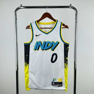 2025 Season Indiana Pacers City Edition #0 Tyrese Haliburton Jersey - Image 1