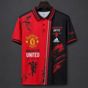 2026/27 Manchester United Training Red Black Jersey - Front