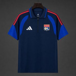 2026/27 Olympique Lyonnais Half-Zip Navy Blue Training Jersey - Front