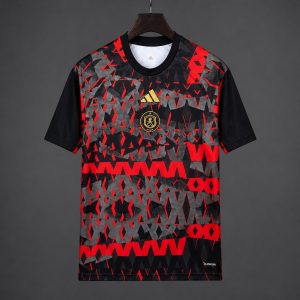 2026/27 Orlando Pirates Pre-Match Black Red Jersey - Front