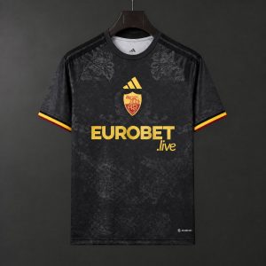2026/27 Roma Third Black Jersey With Sponsor - Front