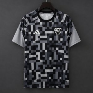 2026/27 Sevilla Training Grey Digital Pixel Pattern Jersey - Front