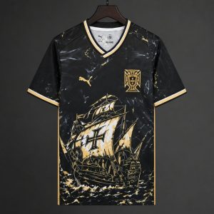 2026 Portugal Special Edition Black Caravel Ship Graphic Jersey - Front