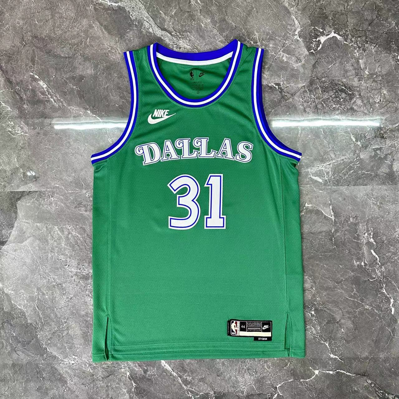 2026 season dallas mavericks retro green #31 klay thompson jersey image 1 2026 Season Dallas Mavericks Retro Green #31 Klay Thompson Jersey - Image 1