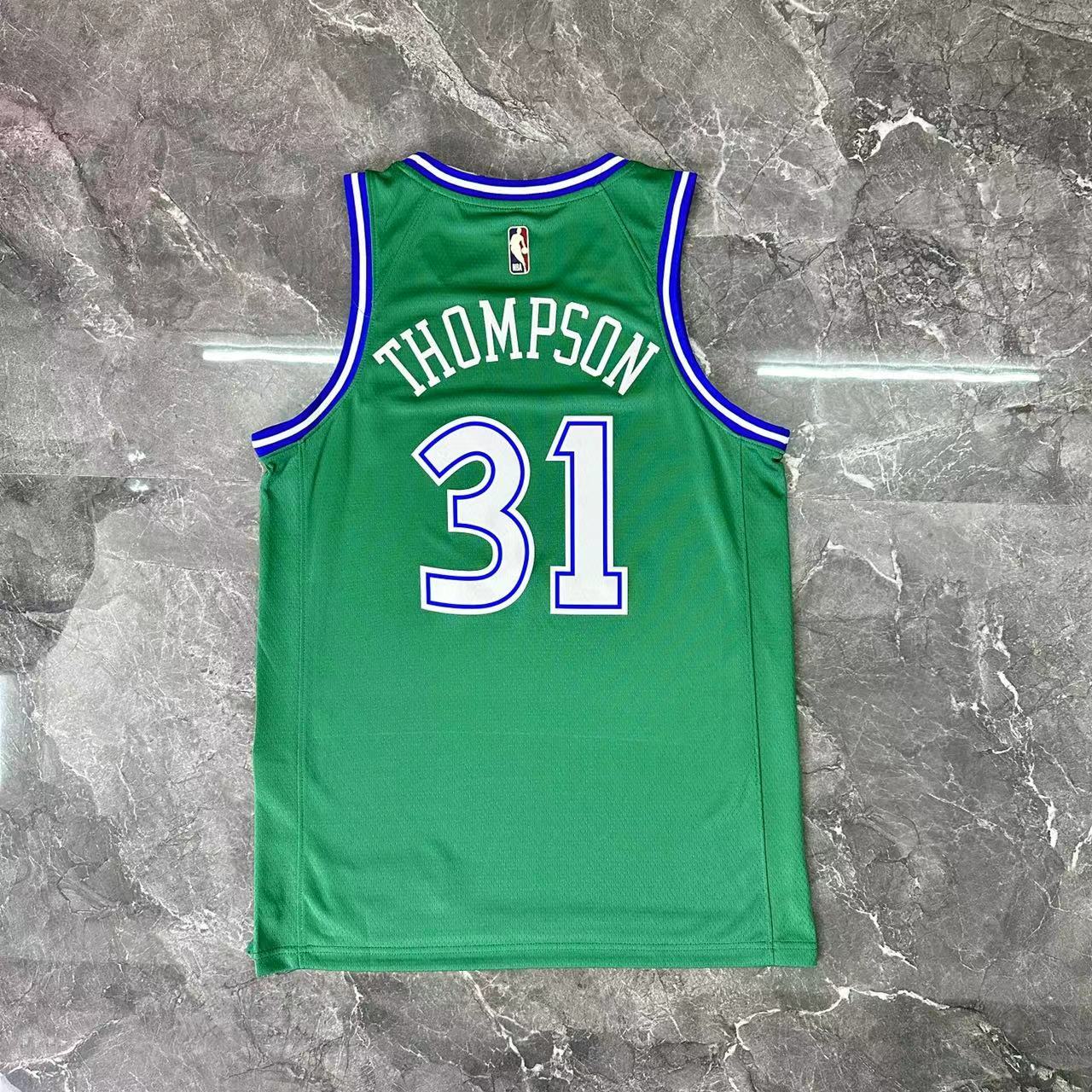 2026 season dallas mavericks retro green #31 klay thompson jersey image 2 2026 Season Dallas Mavericks Retro Green #31 Klay Thompson Jersey - Image 2