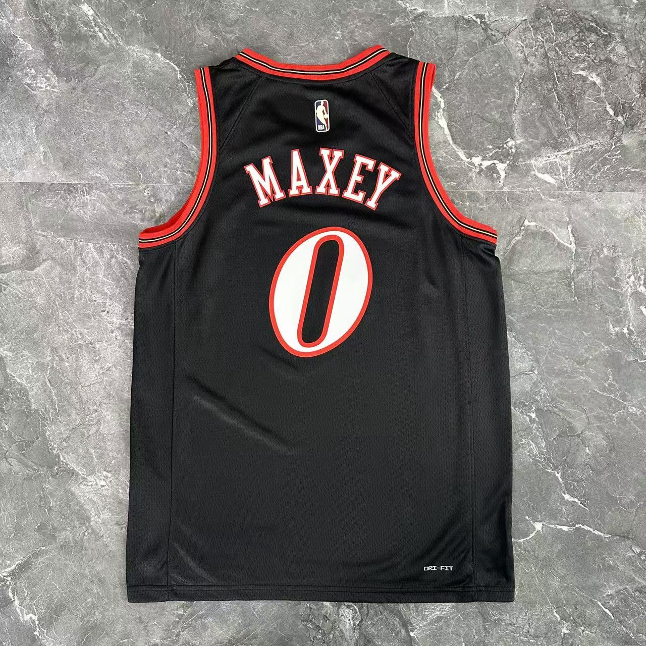 2026 season philadelphia 76ers retro black #0 tyrese maxey jersey image 2 2026 Season Philadelphia 76ers Retro Black #0 Tyrese Maxey Jersey - Image 2