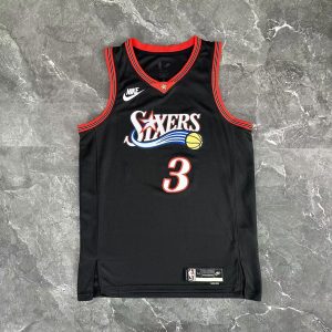 2026 Season Philadelphia 76ers Retro Black #3 Allen Iverson Jersey - Image 1