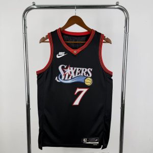 2026 Season Philadelphia 76ers Retro Black #7 Jaylen Brown Jersey - Image 1