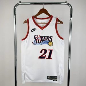 2026 Season Philadelphia 76ers Retro White #21 Joel Embiid Jersey - Image 1