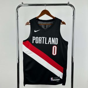 2026 Season Portland Trail Blazers Away Black #0 Damian Lillard - Design 2 Jersey - Image 1