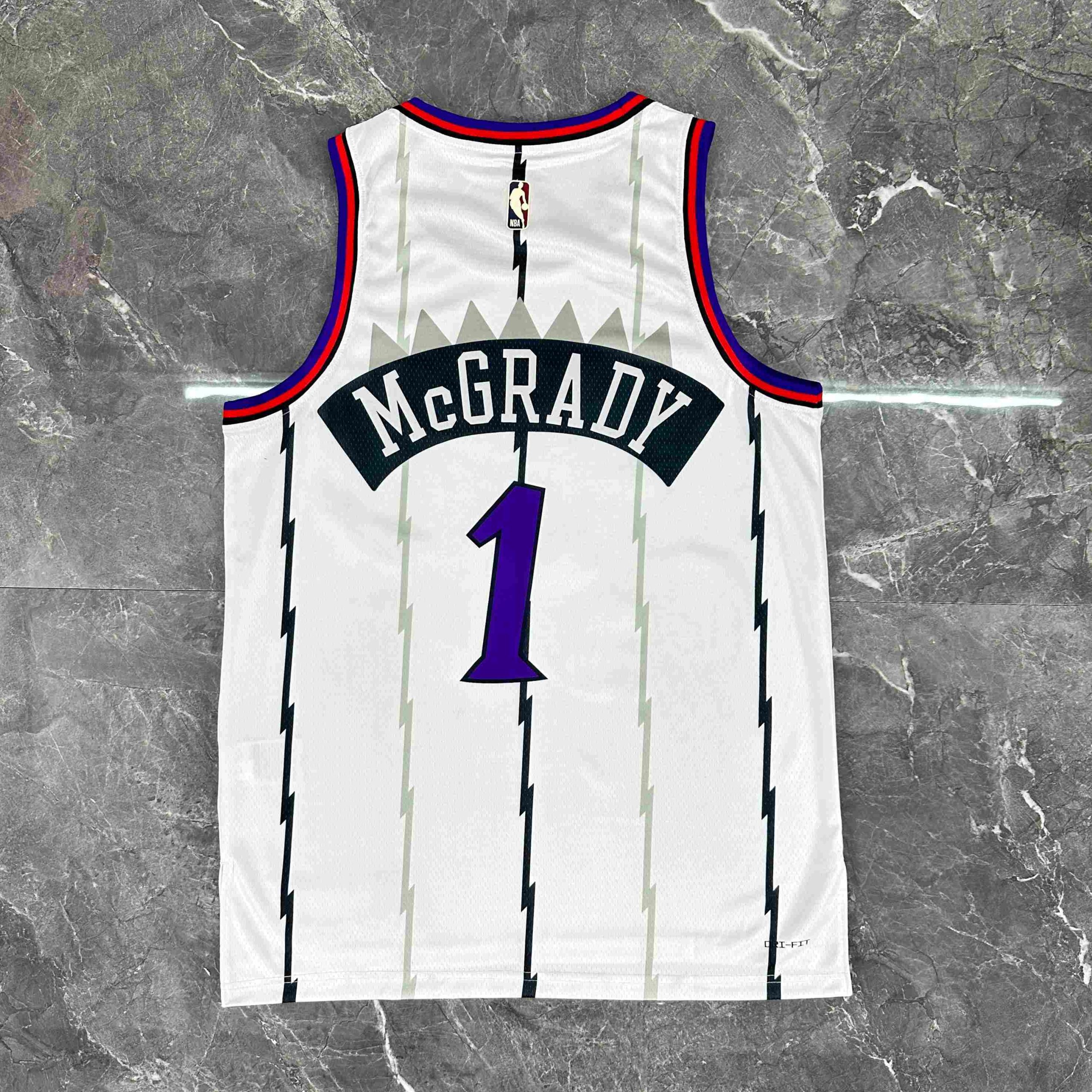 2026 season toronto raptors retro white #1 tracy mcgrady jersey image 2 2026 Season Toronto Raptors Retro White #1 Tracy McGrady Jersey - Image 2