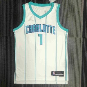 75th Anniversary Charlotte Hornets White #1 LaMelo Ball Jersey - Image 1