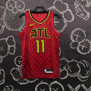Atlanta Hawks Red Checkered #11 Trae Young Jersey - Image 1