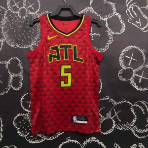 Atlanta Hawks Red Checkered #5 Dejounte Murray Jersey - Image 1