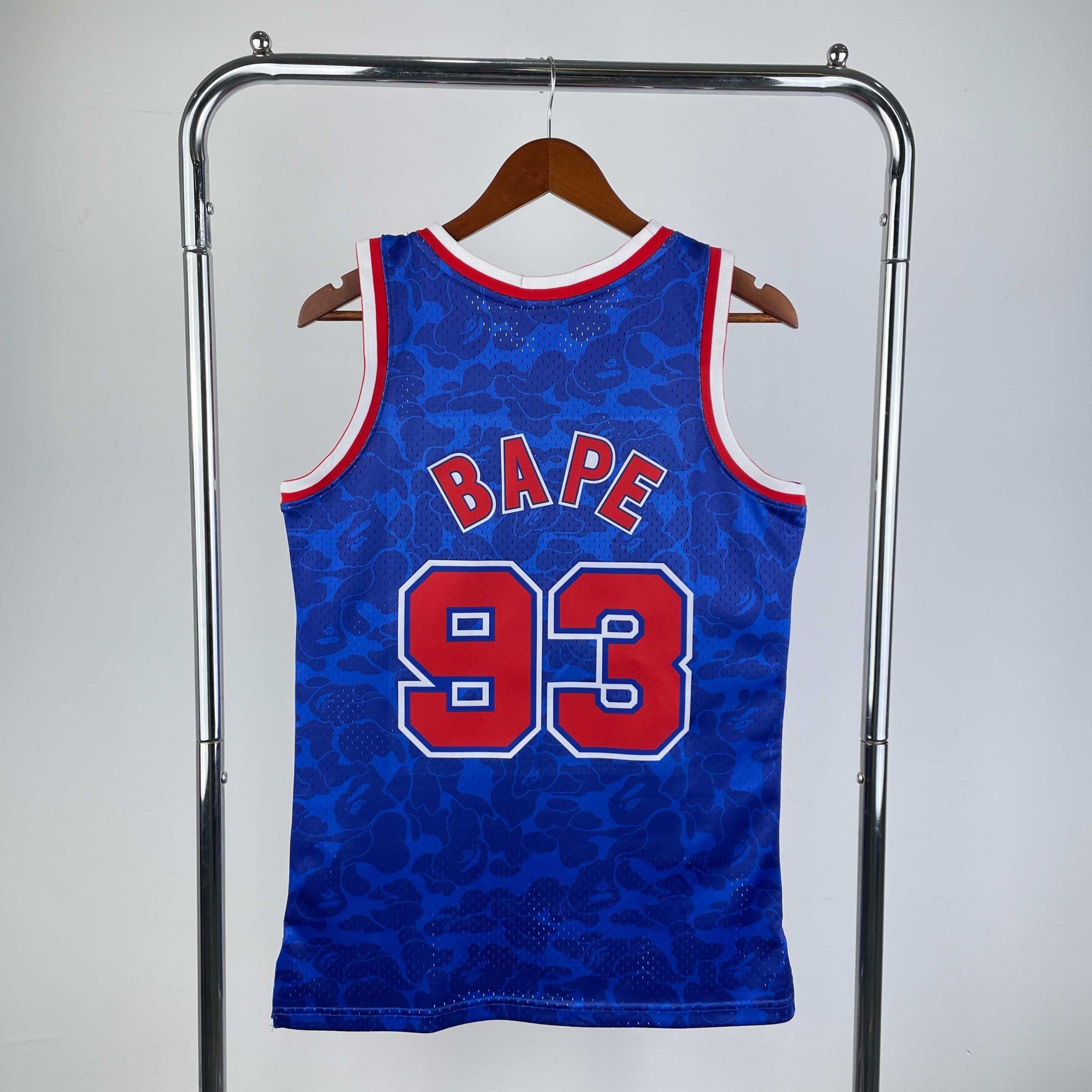 bape x m&n collaboration jersey brooklyn nets blue #93 image 2 BAPE x M&N Collaboration Jersey Brooklyn Nets Blue #93 - Image 2