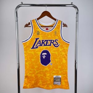 BAPE x M&N Collaboration Jersey Los Angeles Lakers Ape Head - Image 1