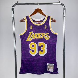 BAPE x M&N Collaboration Jersey Los Angeles Lakers Purple #93 - Image 1