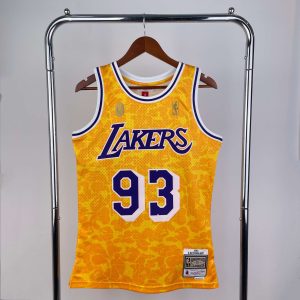 BAPE x M&N Collaboration Jersey Los Angeles Lakers Yellow #93 - Image 1