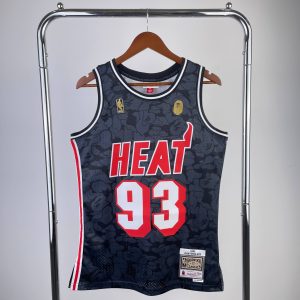 BAPE x M&N Collaboration Jersey Miami Heat Black #93 - Image 1