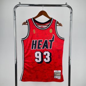 BAPE x M&N Collaboration Jersey Miami Heat Red #93 - Image 1