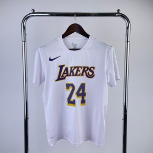 Sale Los Angeles Lakers White #24 Quick-Dry T-Shirt - Image 1