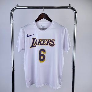 Sale Los Angeles Lakers White #6 Quick-Dry T-Shirt - Image 1