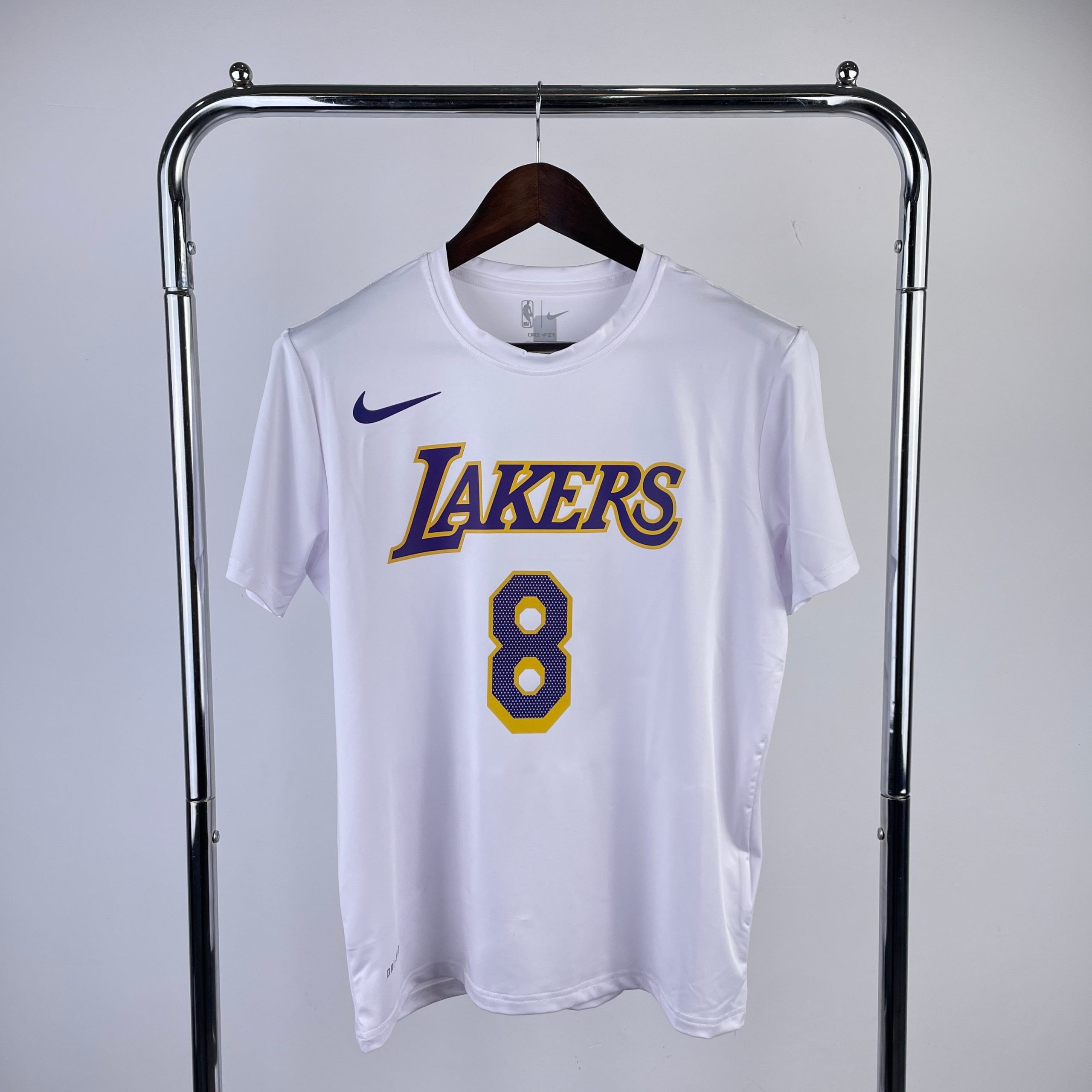 los angeles lakers white #8 quick dry t shirt image 1 Los Angeles Lakers White #8 Quick-Dry T-Shirt - Image 1