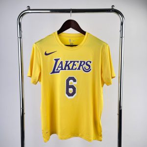Sale Los Angeles Lakers Yellow #6 Quick-Dry T-Shirt - Image 1
