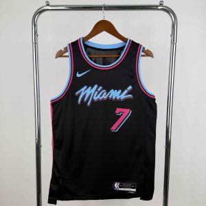 Sale Miami Heat Crew Neck Black #7 Giannis Antetokounmpo Jersey - Image 1