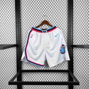 Sale Miami Heat Crew Neck White Basketball Shorts - Image 1