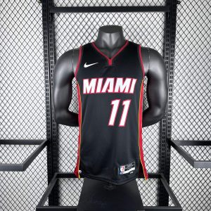 New arrivals Miami Heat V-Neck Away Black #11 Jaime Jaquez Jr. Jersey - Image 1