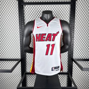 Miami Heat V-Neck Home White #11 Jaime Jaquez Jr. Jersey - Image 1