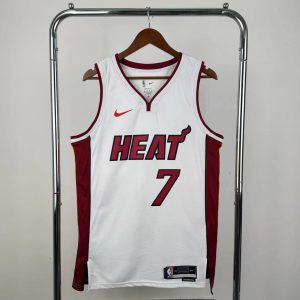 Sale Miami Heat V-Neck White #7 Giannis Antetokounmpo Jersey - Image 1