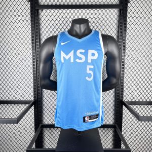 New arrivals Minnesota Timberwolves Carolina Blue #5 Anthony Edwards Jersey - Image 1