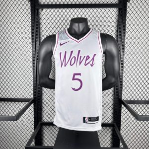 Minnesota Timberwolves White and Pink #5 Anthony Edwards Jersey - Image 1