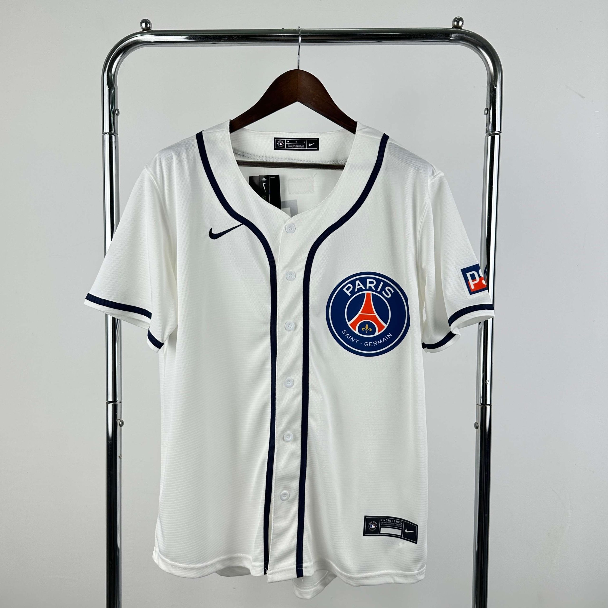 mlb collaboration paris saint germain white jersey image 1 MLB Collaboration Paris Saint-Germain White Jersey - Image 1