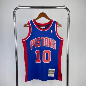 M&N Retro Swingman Jersey Detroit Pistons 1988-89 Season Blue #10 Dennis Rodman - Image 1