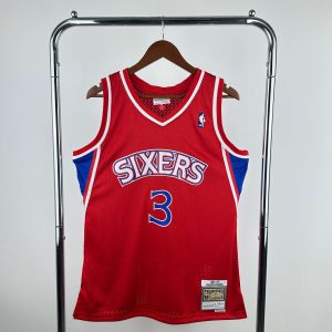 M&N Retro Swingman Jersey Philadelphia 76ers 1996-97 Season Rookie Red #3 Allen Iverson - Image 1
