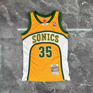 M&N Retro Swingman Jersey Seattle SuperSonics 2007-08 Season Yellow #35 Kevin Durant - Image 1